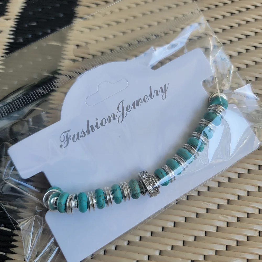 Fashion Jewelry Blue and Silver Beaded Bracelet